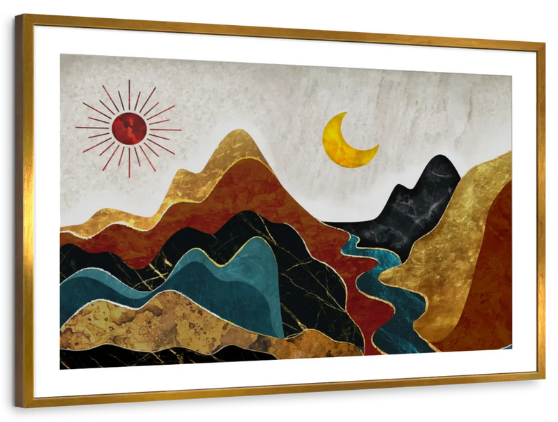Textured Mountain Landscape Abstract Wall Art