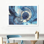 Ocean Line Swirls Abstract Wall Art