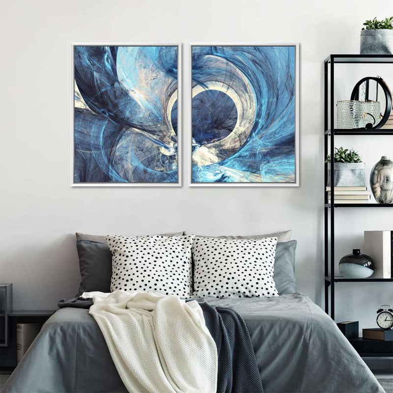 Ocean Line Swirls Abstract Wall Art