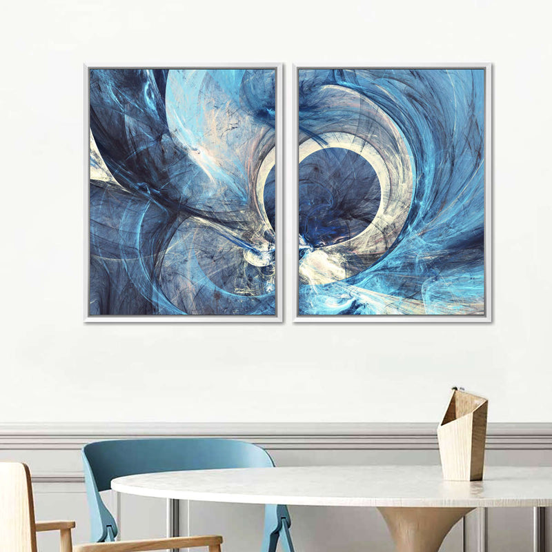 Ocean Line Swirls Abstract Wall Art