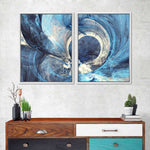 Ocean Line Swirls Abstract Wall Art