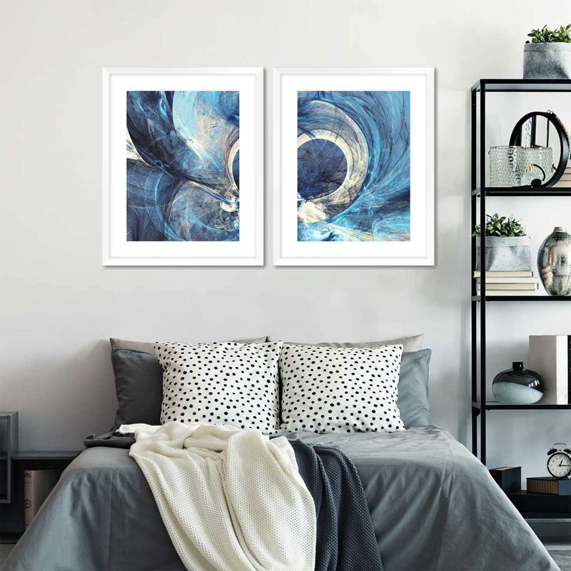 Ocean Line Swirls Abstract Wall Art