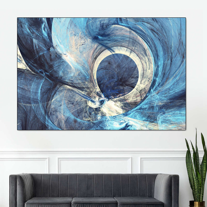 Ocean Line Swirls Abstract Wall Art