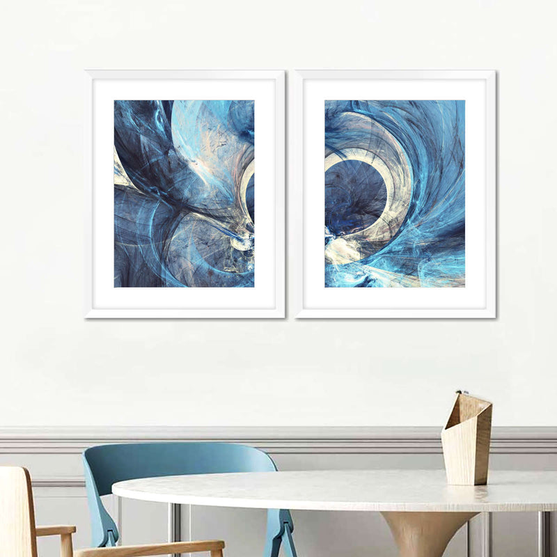 Ocean Line Swirls Abstract Wall Art
