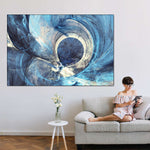 Ocean Line Swirls Abstract Wall Art