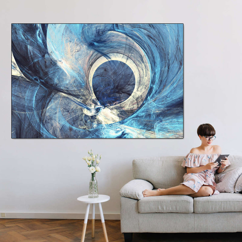 Ocean Line Swirls Abstract Wall Art