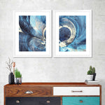 Ocean Line Swirls Abstract Wall Art