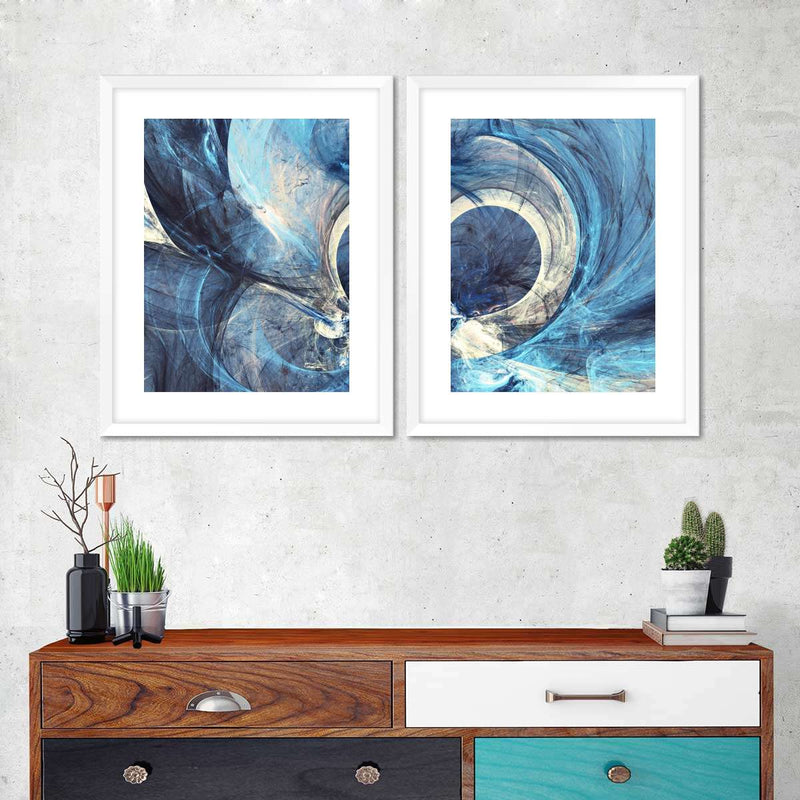 Ocean Line Swirls Abstract Wall Art