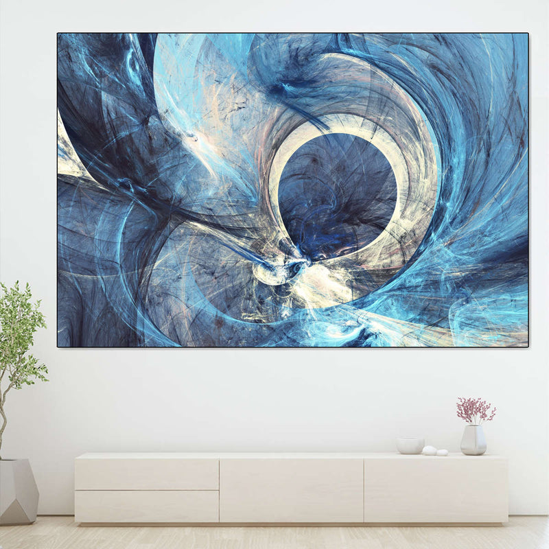 Ocean Line Swirls Abstract Wall Art