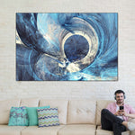 Ocean Line Swirls Abstract Wall Art