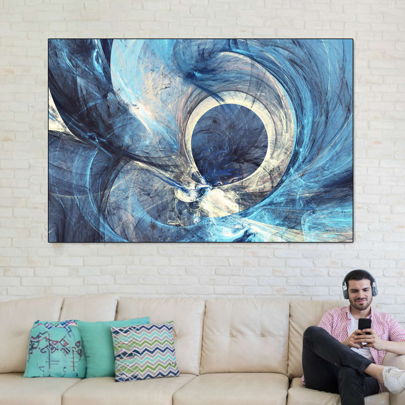 Ocean Line Swirls Abstract Wall Art