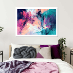 Pink And Blue Abstract Wall Art