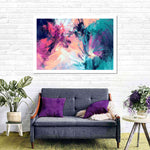 Pink And Blue Abstract Wall Art