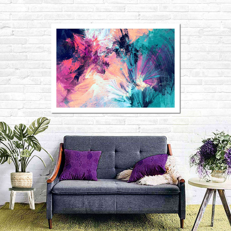 Pink And Blue Abstract Wall Art