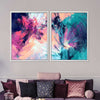 Pink And Blue Abstract Wall Art