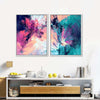 Pink And Blue Abstract Wall Art