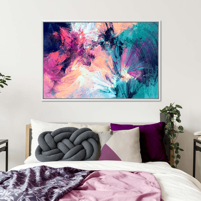 Pink And Blue Abstract Wall Art