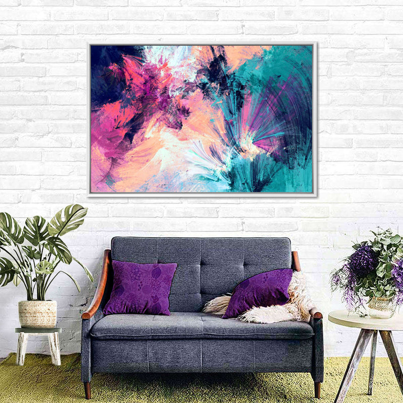 Pink And Blue Abstract Wall Art