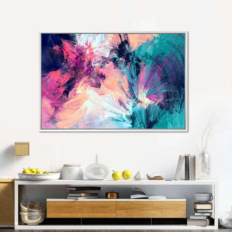 Pink And Blue Abstract Wall Art