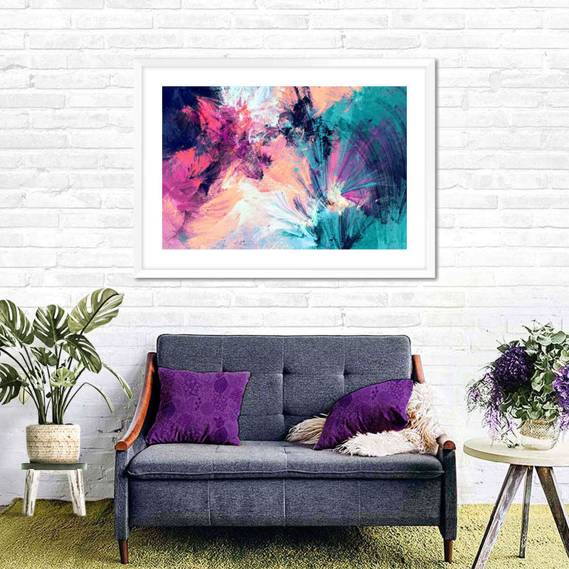 Pink And Blue Abstract Wall Art
