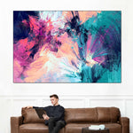 Pink And Blue Abstract Wall Art