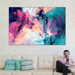 Pink And Blue Abstract Wall Art