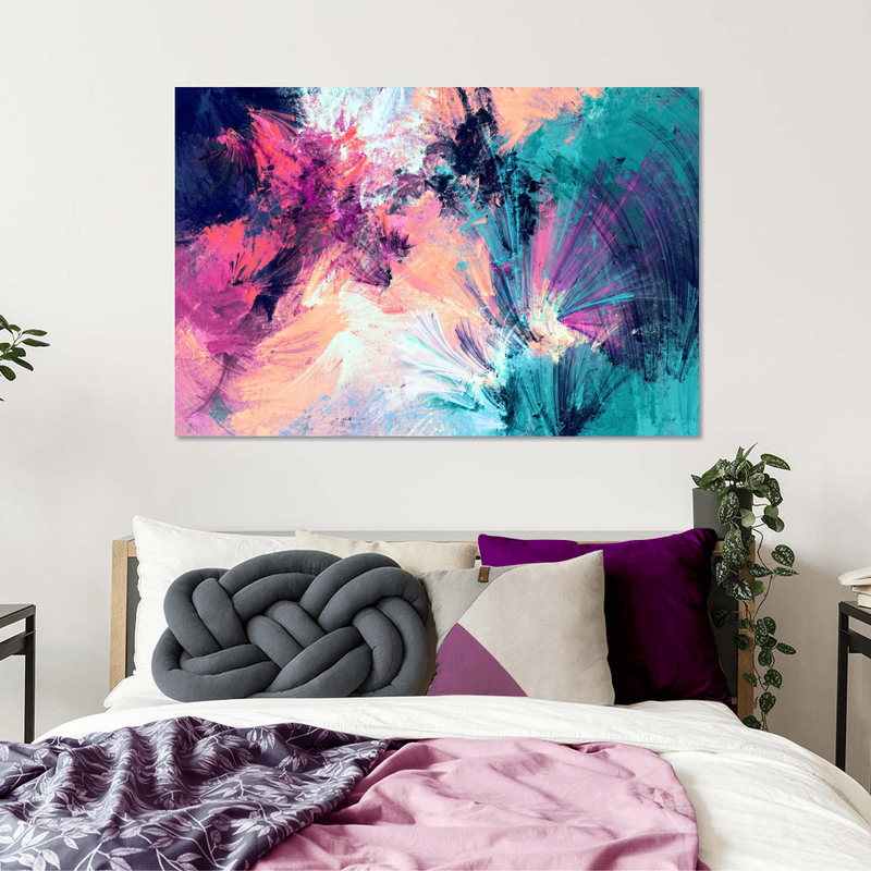 Pink And Blue Abstract Wall Art