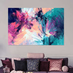 Pink And Blue Abstract Wall Art