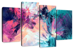 Pink And Blue Abstract Wall Art