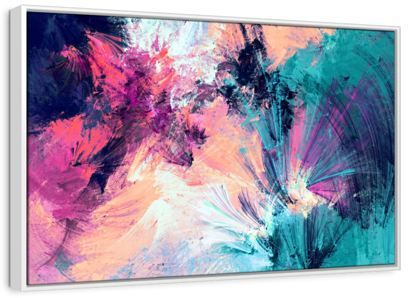 Pink And Blue Abstract Wall Art