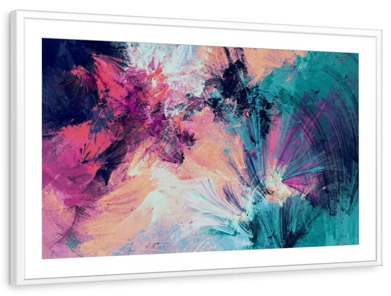 Pink And Blue Abstract Wall Art