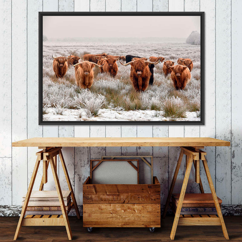 Winter Highland Cows Wall Art