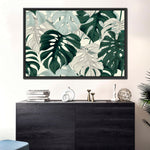Jungle Monstera Leaves Wall Art