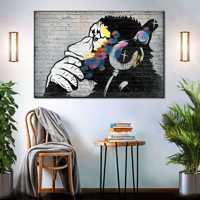 Monkey Wearing Headphones Wall Art
