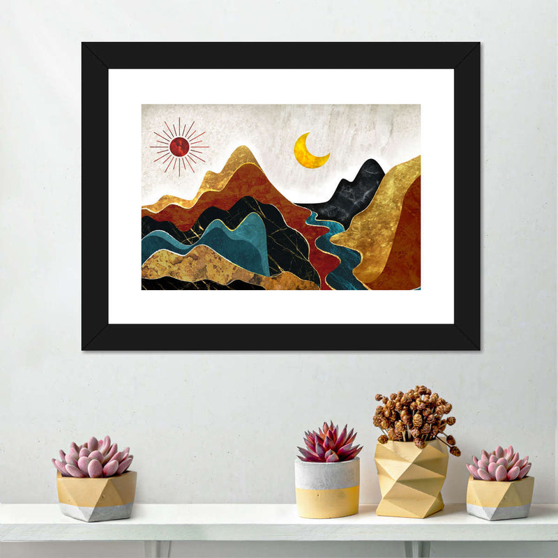 Textured Mountain Landscape Abstract Wall Art