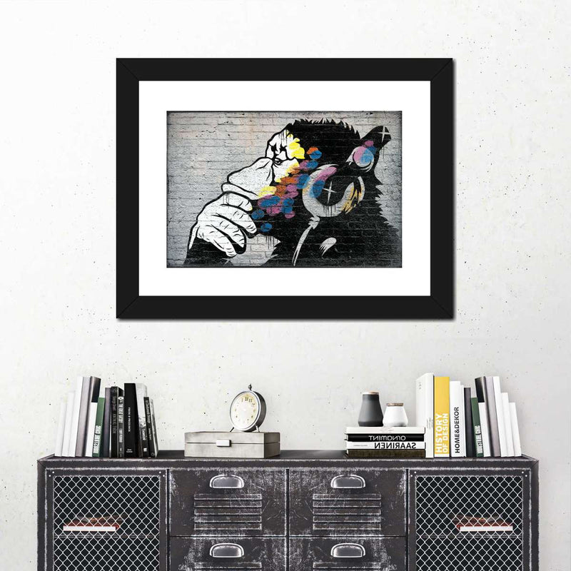 Monkey Wearing Headphones Wall Art