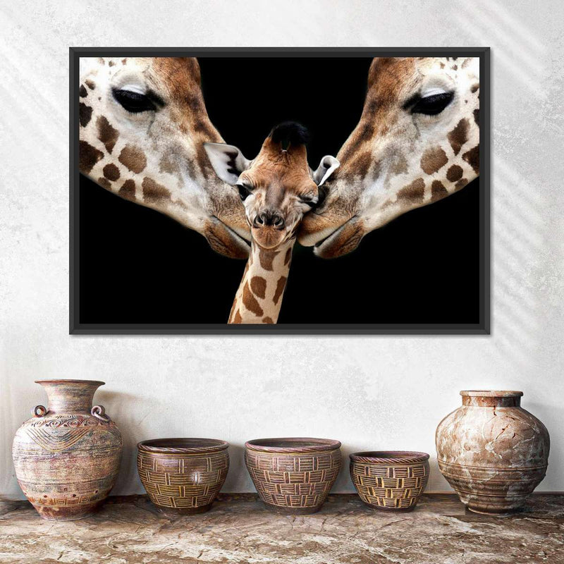 Happy Giraffe Family Wall Art