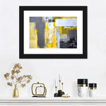 Yellow On Gray Abstract Wall Art