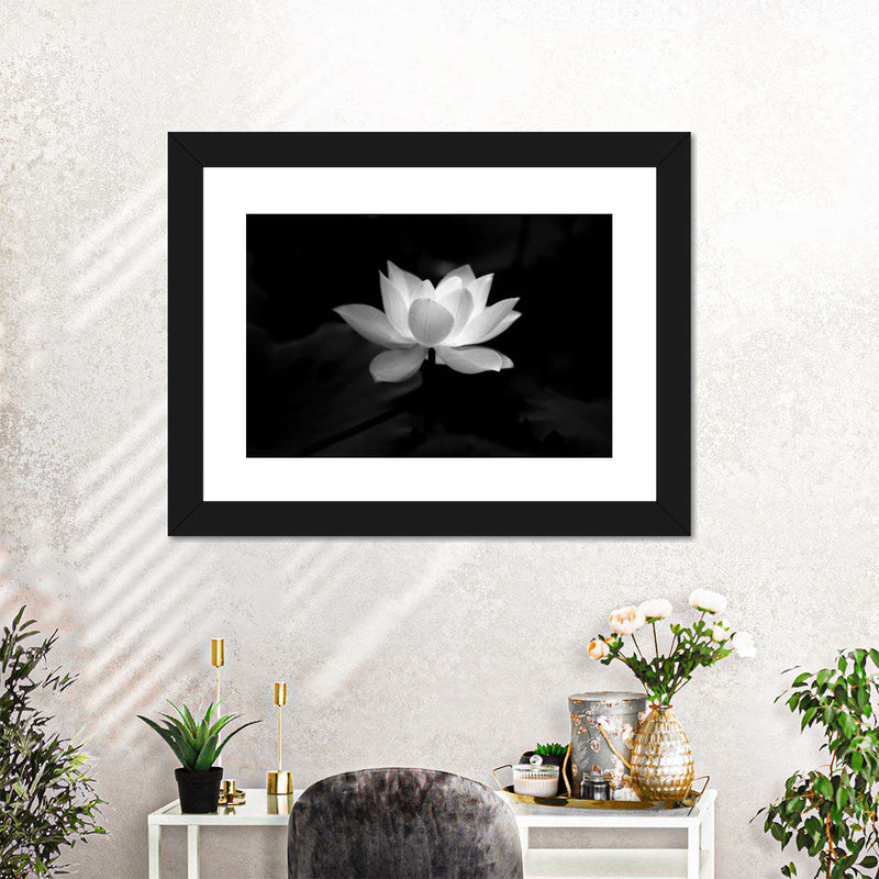 Lotus Flower Monochrome Wall Art