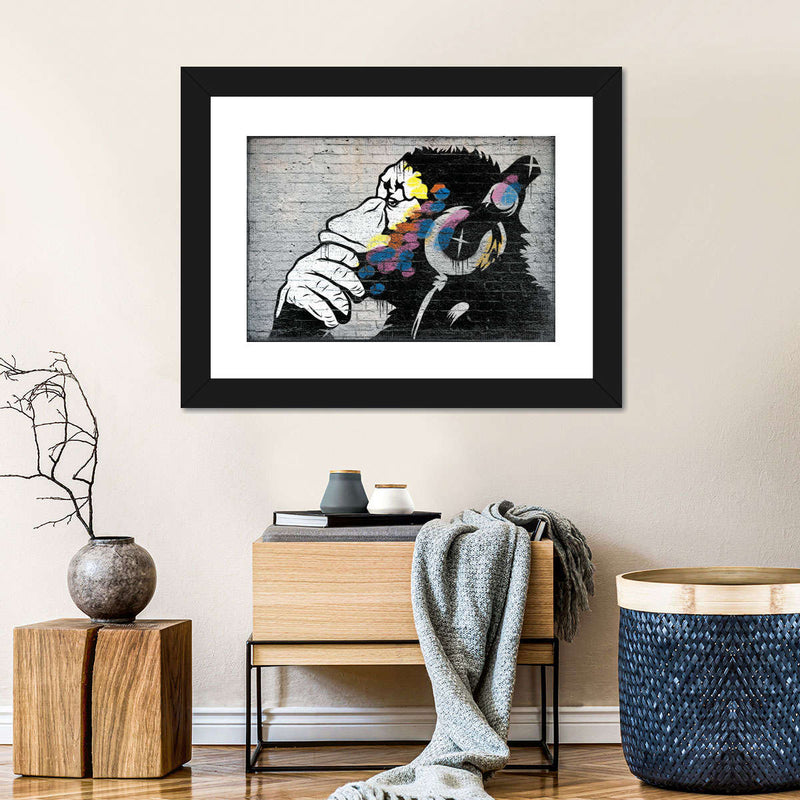 Monkey Wearing Headphones Wall Art