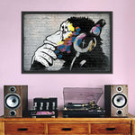 Monkey Wearing Headphones Wall Art