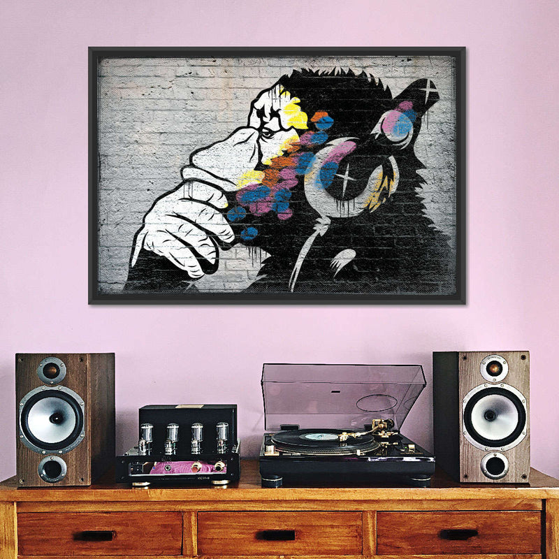 Monkey Wearing Headphones Wall Art