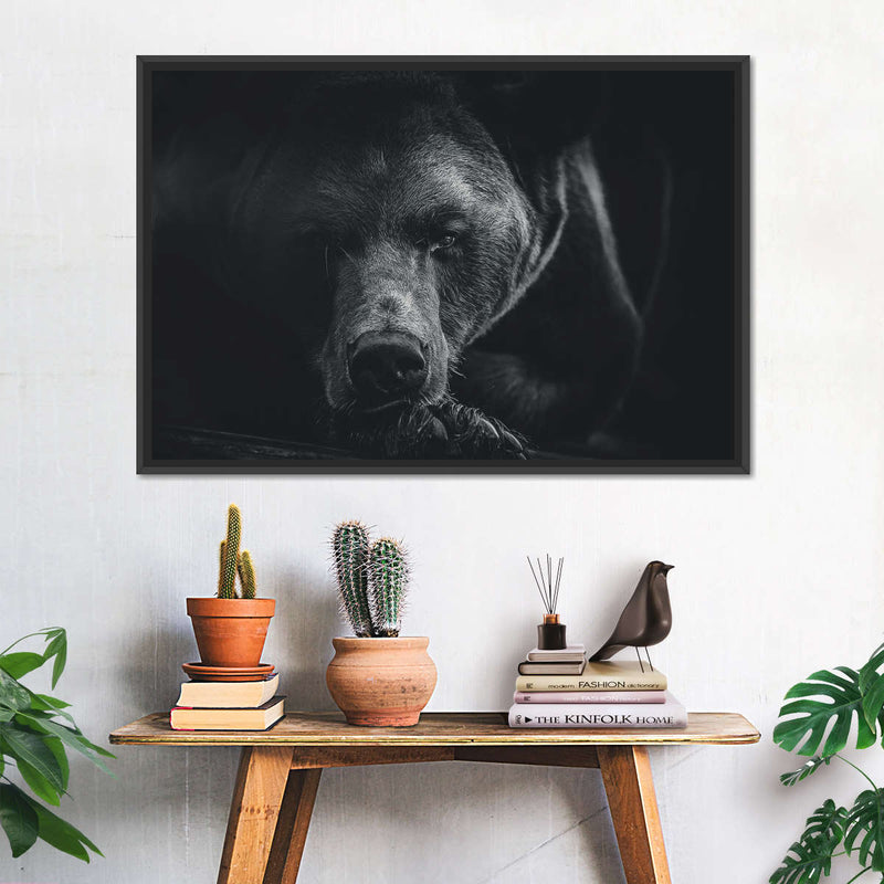 Monochrome Brown Bear Wall Art