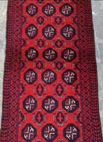 Hand Knotted Afghani Wool Baluch Runner Rug With Rug Pad 2x7 Ft