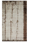 5x8 Hand Woven and Carved Silver and Brown Floral Art Silk Rug | KNT3