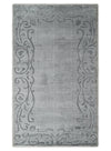 3x5 Hand Woven and Carved Silver and Gray Floral Art Silk Rug | KNT10