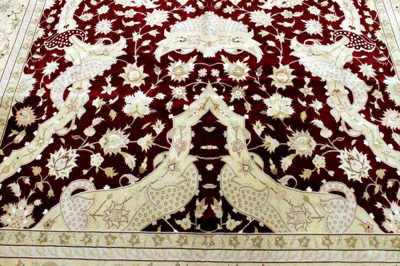 Hand-Knotted Pak-Ziegler Wool Rug – 8'7" x 11'7" – Traditional Design, Warm Earth Tones