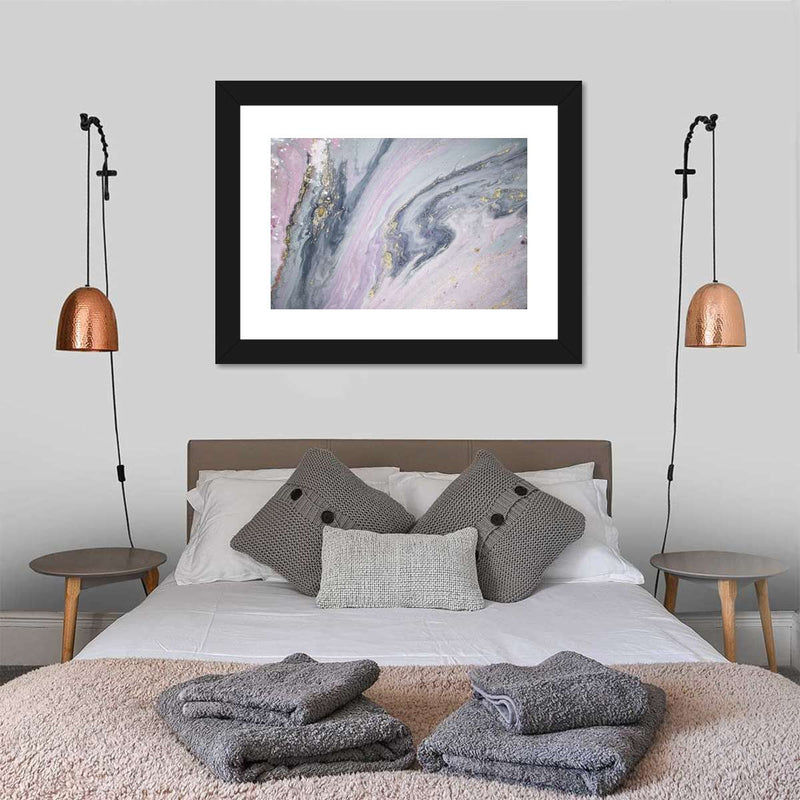 Pink And Grey Abstract Wall Art