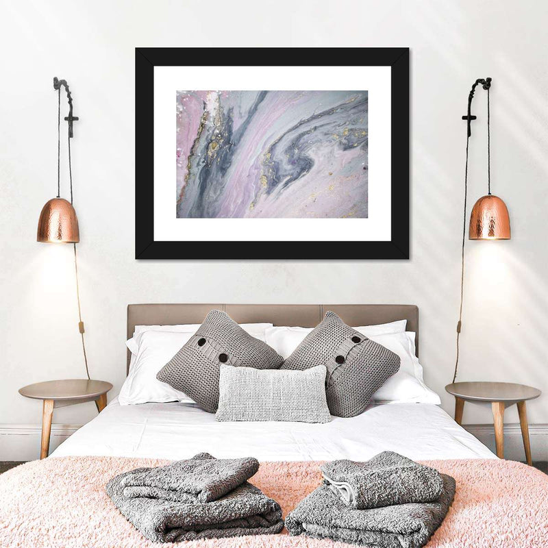 Pink And Grey Abstract Wall Art