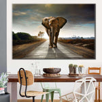 Walking Lone Elephant Wall Art